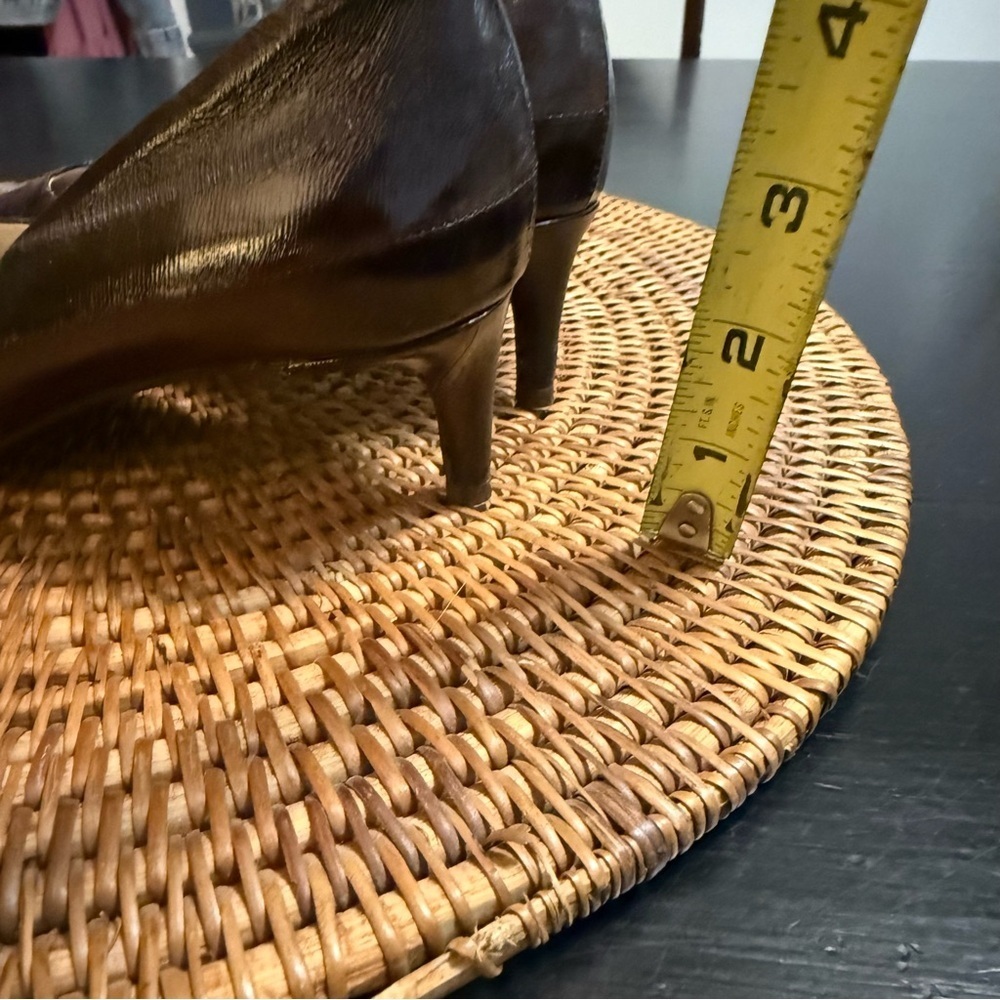 Vaneli Dark Brown Leather Heels - Picture 6 of 11
